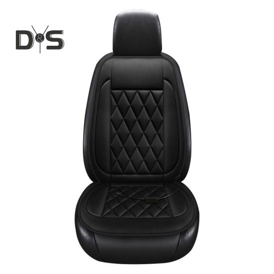 12V Heated Car Seat Cushion 2 Levels of Temperature Adjustable Seat Mat Overheat Protection Rhombus Texture Auto Seat Pad