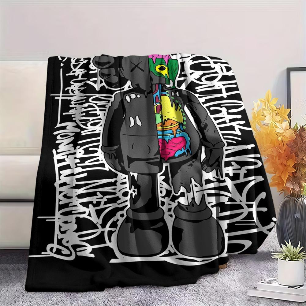 kaws printing Flannel Blanket Bedroom Coverlet Sofa Camping Warm blanket Gifts for family and friends(MJ038)