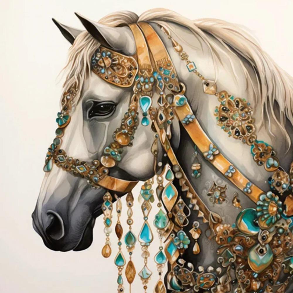 Алмазная картина, полная дрель, цветок, лошадь, животное, круглая алмазная живопись, ручная работа, луна, лиса, сделай сам, алмазная мозаика, украшение дома