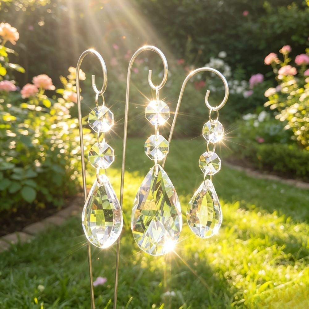 Handmade Garden Suncatcher Colorful Hanging Wind Chime Creative Plant Stake Decorations Home Decor