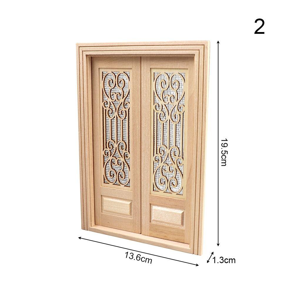 Dollhouse Furniture DIY Double Window Glass Plate Doll House Window Wooden Frame Doll Furniture