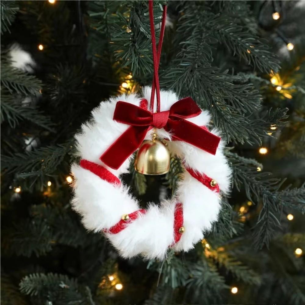 Soft Plush Christmas Plush Wreath Bell Accents Xmas Tree Wreath Christmas Wreath Windows Use