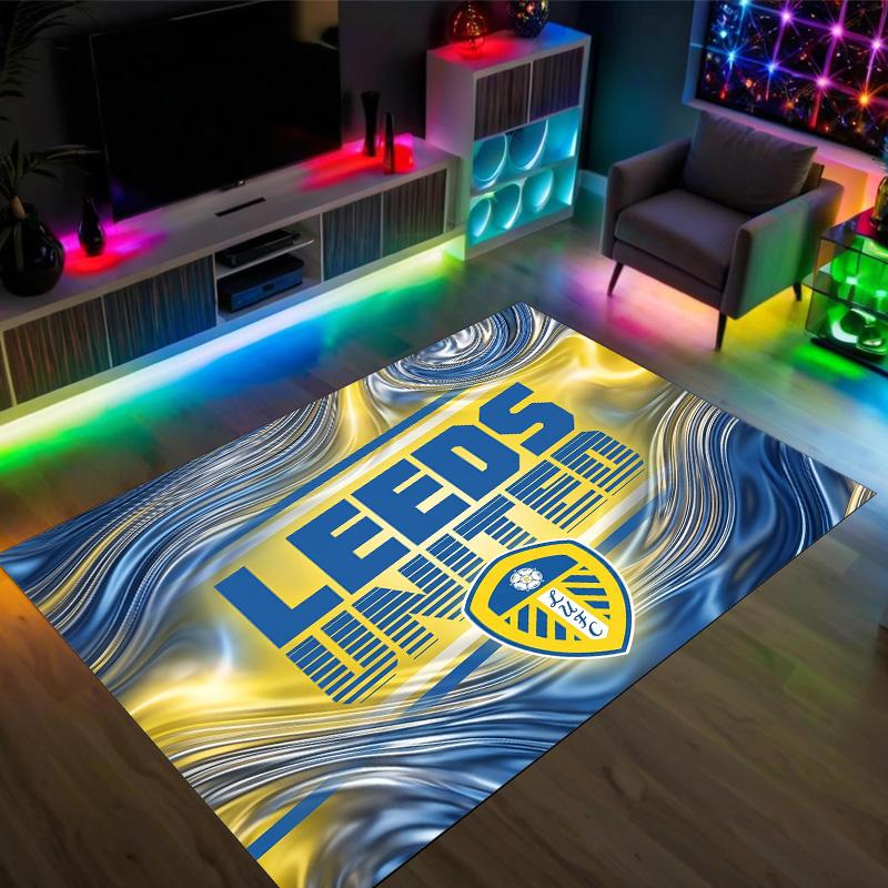 Футбольный дизайн Leeds United Хрустальный бархатный ковер Уютный Не?Нескользящий ковер с принтом для спальни, гостиной, прихожей