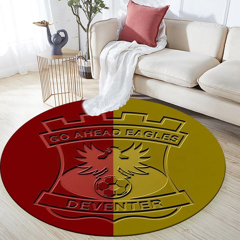 Go Ahead Eagles Round Area Rug,Carpet Rug for Living Room Bedroom Sofa Playroom Decor,Non-slip Floor Mat