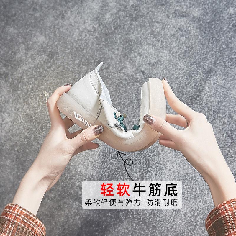 Модные белые туфли женские 2025 Весна Новые женские туфли универсальные туфли на одной педали из коровьего сухожилия с мягкой подошвой для беременных туфли на плоской подошве