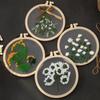 Needle Thread Ornament DIY Crafts Flower Embroidery Needle Punch Embroidery Hoop Cross Stitch Kit