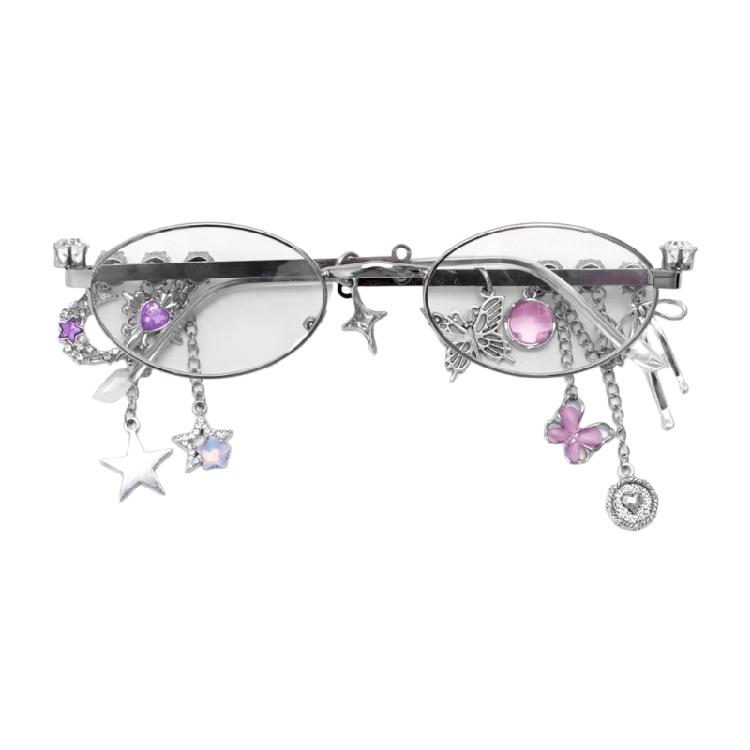 Стильные солнцезащитные очки эллиптической формы с блестящими стразами для женщин, идеально подходящие для музыкальных фестивалей.