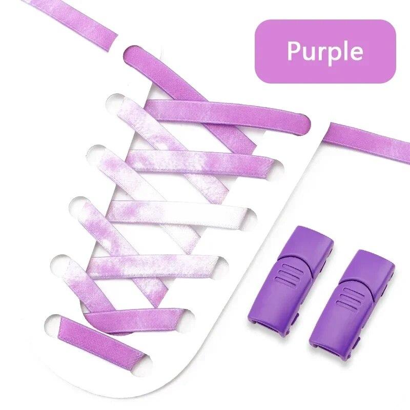 1Pair 8MM Wide Flat Rainbow Shoelaces Elastic Laces Sneakers Magnetic Lock No Tie Shoe Laces Adults Kids Rubber Bands for Shoes