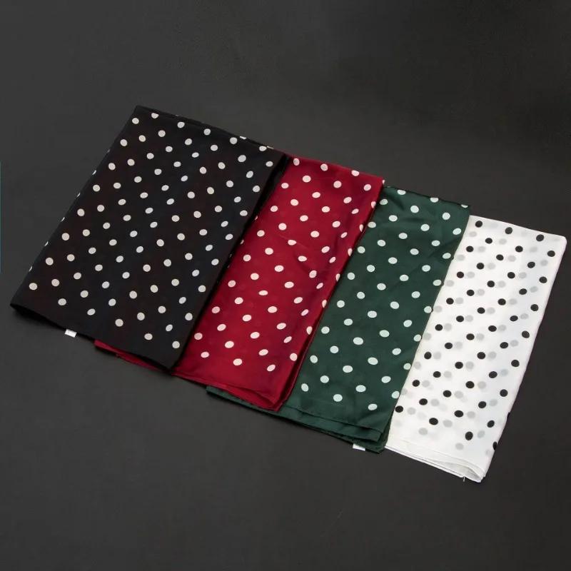 70cm Fashion Polka Dot Printed Scarf for Women Spring and Summer New Emulated Square Scarf for Trendy Versatile Headscarf Shawl