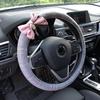 Универсальный автомобильный чехол на руль с бриллиантовым бантом, классический клетчатый автомобильный чехол для сиденья, женские аксессуары для салона автомобиля
