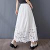 Dimanaf 2025 Женские летние юбки больших размеров Винтажные эластичные плиссированные элегантные кружевные юбки Новые с высокой талией