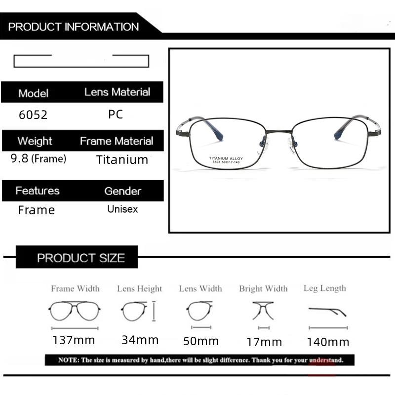 Retro Small Frame Ultralight Pure Titanium Glasses Frame Man Woman Unisex Square Business Optics Prescription Glasses