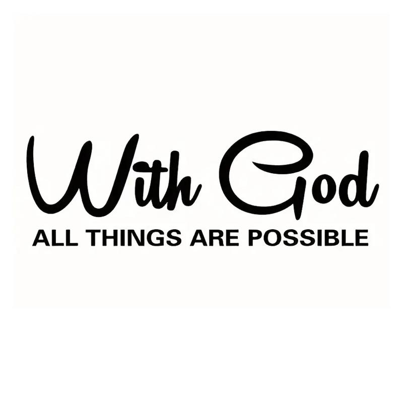 With God All Things Are Possible Car Sticker Waterproof Vinyl Decal Car Accessories Decor Pegatinas Para Coche