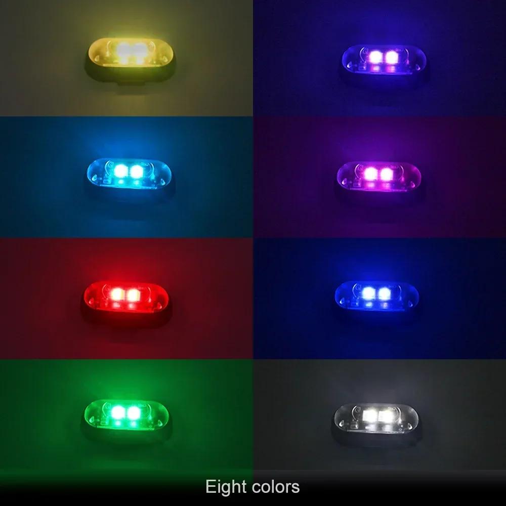 1/6 шт. Автомобильные Мотоциклетные RGB Светодиодные Стробоскопы Светодиодные Мигающие Позиционные Беспроводные Огни Самолет Самолет Вертолет Предупреждающие Огни