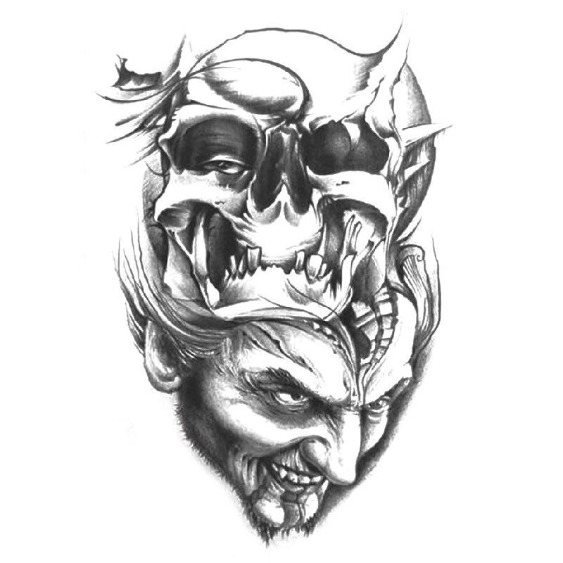 Наклейка на татуировку на руку с цветком, крылья ангела, череп, ветер, набор для переноса на воду, водонепроницаемая наклейка на татуировку