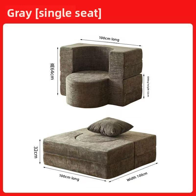 Living Room Convertible Sofa Bed Modular Home Furniture Convertible Sleeper Couch Flannel Upholstered Lounge Sofa Soft