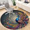 1pc Peacock Feather Mandala Chair Carpet for Office  Machine Washable Rug for Office,  Good Gift for Family or Friends yy251225204