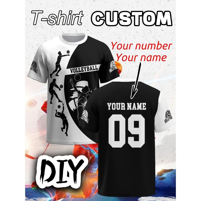 3D Printed Volleyball Jerseys T-shirt For Men Customized Graphic T Shirts Fashion Casual