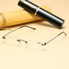 Elegant Reading Glasses Metal Frame Ultra-thin Men Women Reading Glasses Portable Mini Reading Presbyopia Eyeglasses with Box