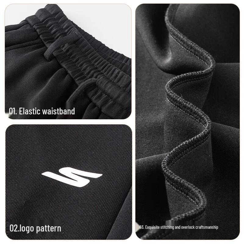 Skechers Универсальные свободные трикотажные спортивные брюки прямого кроя