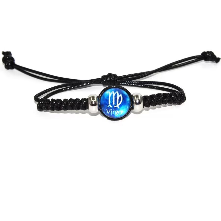 Браслет «Двенадцать созвездий» сплетенные вручную регулируемые веревочные браслеты для женщин, мужчин, рака, льва, весов, дев, ювелирные изделия на день рождения