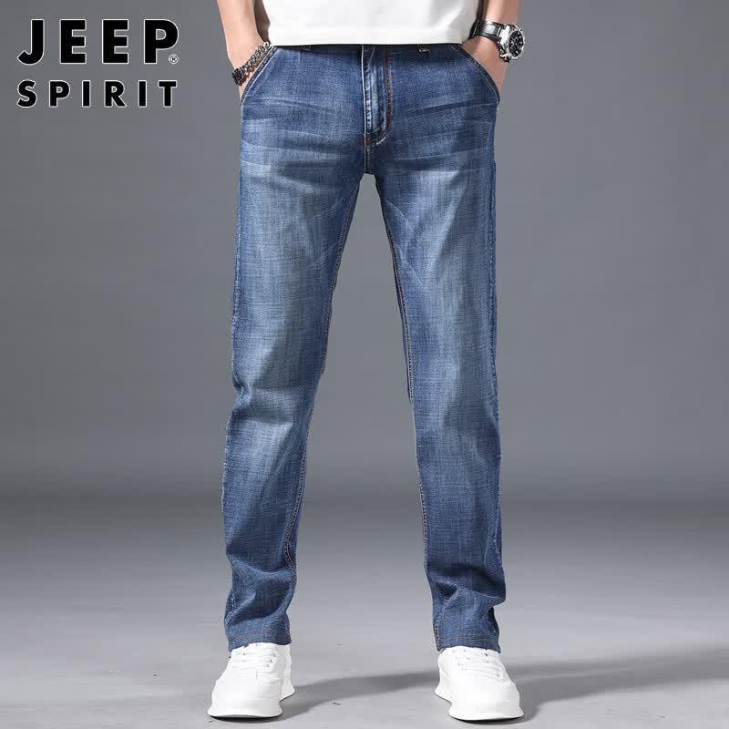 JEEP SPIRIT Men's Loose Fit Straight Leg Jeans