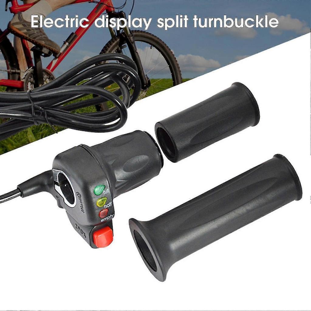 36/48v Electric Bike Throttle With Switch Power Display Self-locking Mountain Bike Speed Control Handle Bar Bike Accessories-ha