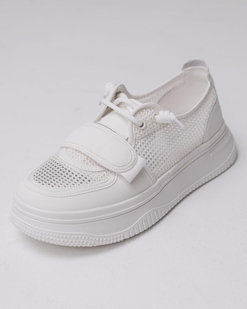Кеды летние с сеткой Prima d'Arte 6176 36 белые кожа