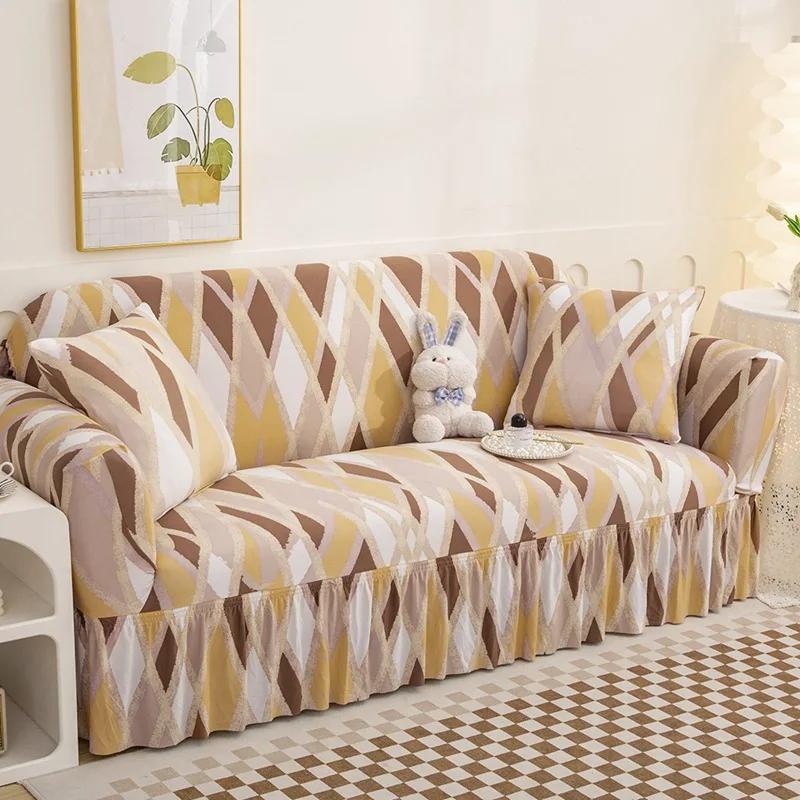 3 Pcs Set Stretch Floral Couch Cover Sofa Covers Furniture Protector for Dogs Corner Sofa Skirt 1/2/3/4 Seater Sofa Slipcovers