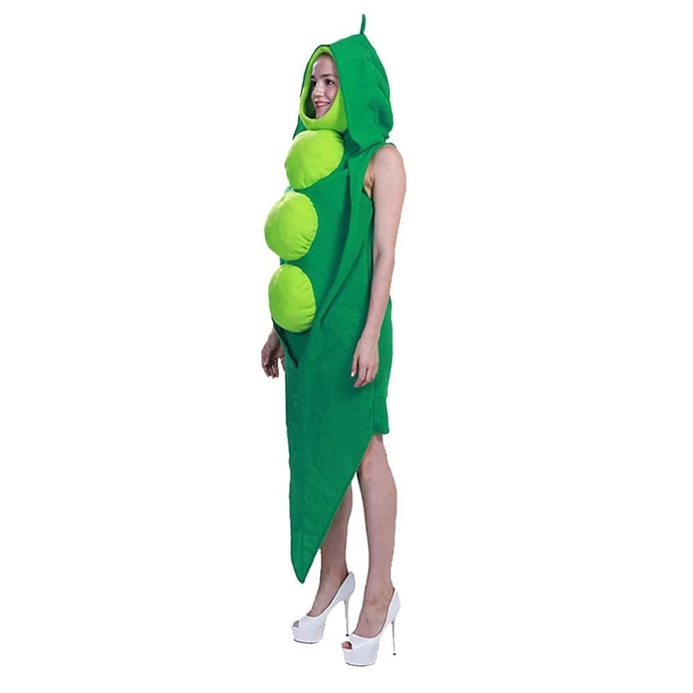 mrcos Green Pea/Edamame Soybean Cosplay Vegetable Costume Kigurumi Pea Costume Food Costume Funny Adult Unisex Halloween Christmas