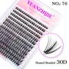12Lines DIY Big Capacity Dovetail Eyelash Extension Firm Easy-grafting Eyelashes Mix Length C/D Curl Lashes Cluster Soft Ribbon