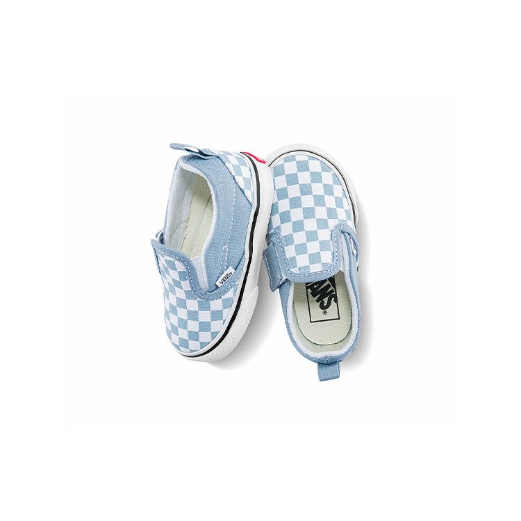 Vans Кеды для скейтбординга в клетку, повседневные, низкие, детские, светло-голубые VN0A5EFKBD2