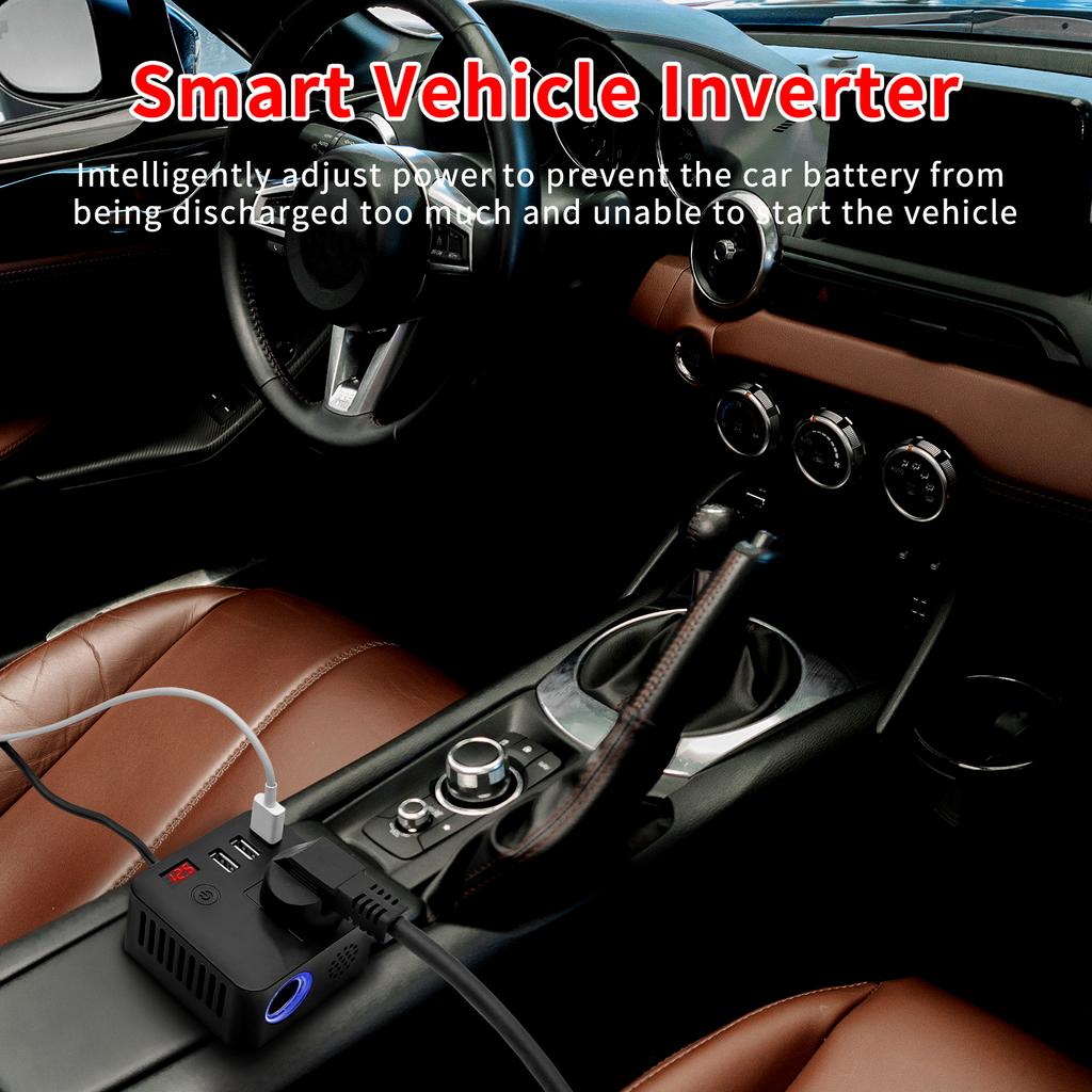 Автомобильный инвертор 150 Вт пиковый DC12 В/24 В в 110 В/220 В светодиодные дисплейные розетки адаптер питания инвертора с зарядным устройством QC 3.0 USB