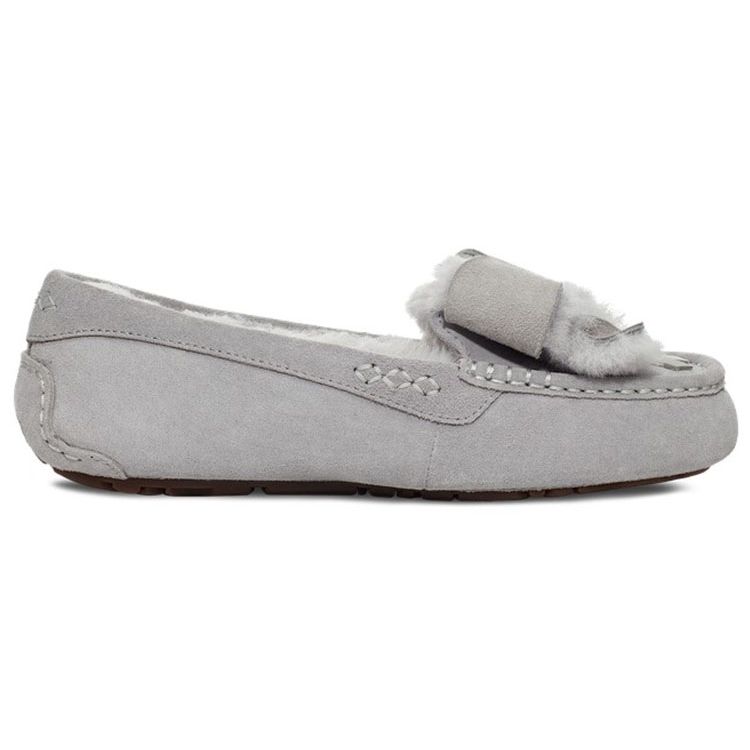 UGG Ansley Bow Plush Flat Shoes Женские туфли светло-серые 1113470-LGRY