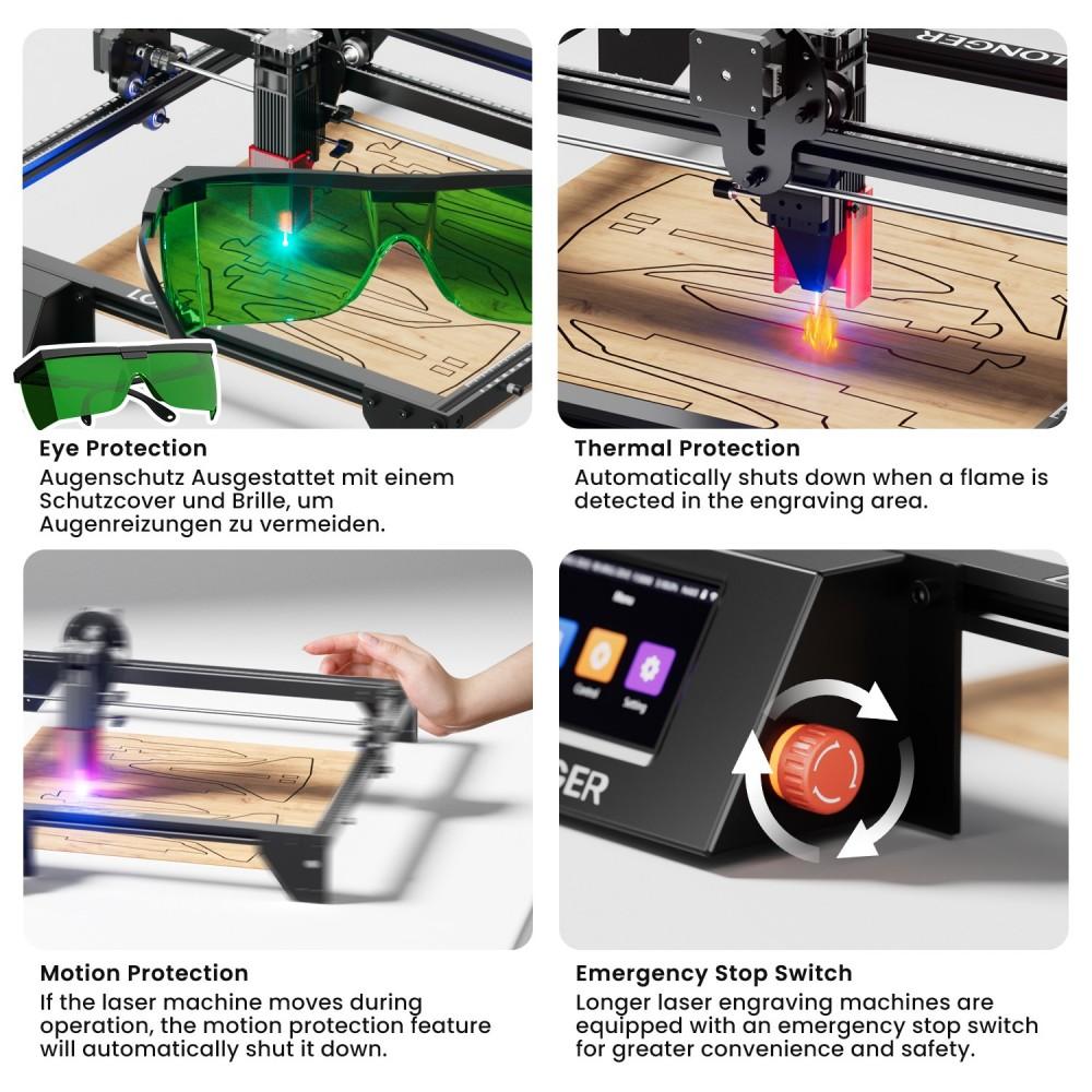 LONGER RAY5 10W Laser Engraver, 0.06x0.06mm Laser Spot, Touch Screen, Offline Carving, 32-Bit Chipset, WiFi Connection