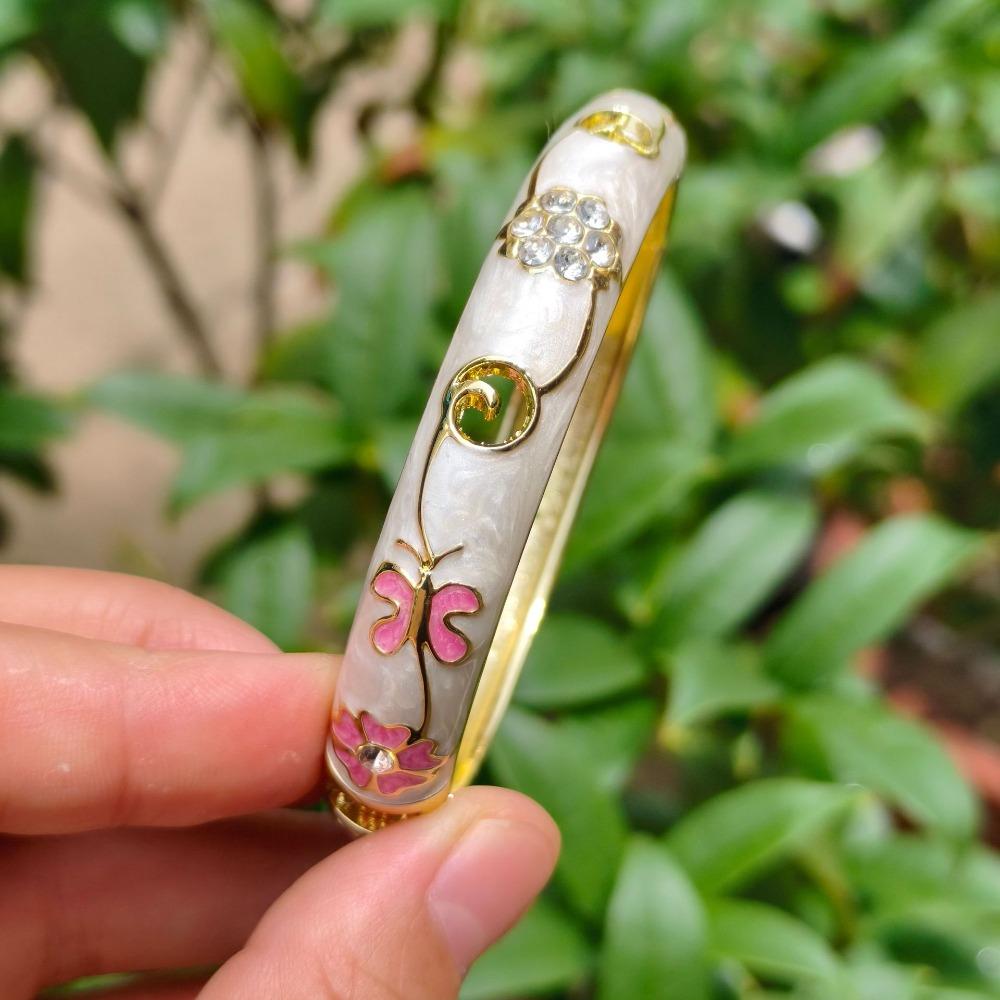 Traditional Enamel Bangle Enamel Rhinestone encrusted Bangle India Cloisonne Bangle Jewelry Gifts