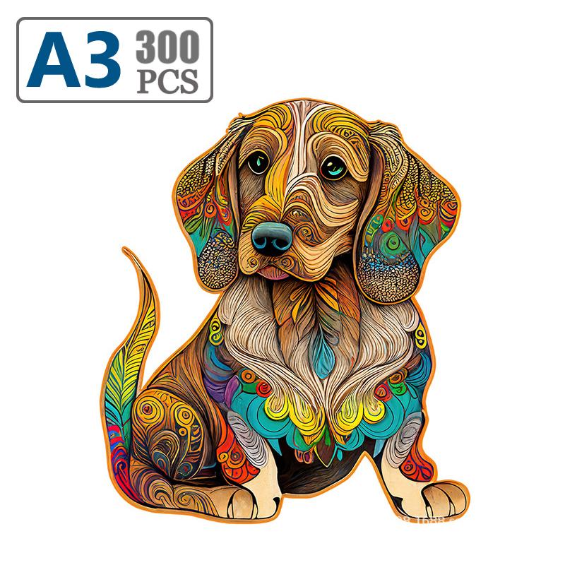 Colorful Elephant Rabbit Butterfly Wooden Puzzle 3D DIY Game Gift for Adults Kids Educational Toy Shape Board Set