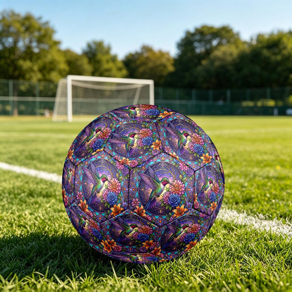 1pc Hummingbird Garden Glass Durable Size 5 Soccer Ball Professional Match Training Football Indoor &Outdoor Sports Ball p60154