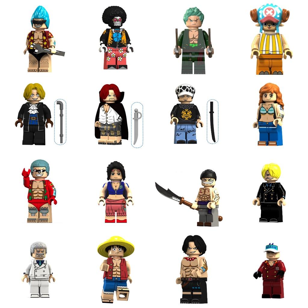 Набор из 15 пиратских строительных блоков One Piece: Чоппер, Луффи, Зоро, Робин, Фрэнки и другие!