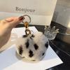 Fluffy Hairball Key Rings Plush Leopard Pompom High-End Love Car Key Chain  Gift