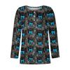 Long Sleeve Shirts For Women Halloween Pattern Print Graphic Tees Blouses Casual Plus Size Basic Tops Pullover