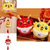 Fluffy Dragon Stuffed Animal Plush Toy Cartoon Style Red Fortune Dragon Lucky Dragon