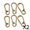 2x 6 Pieces Carabiner Clips Small Brass Durable Key for Belt Vintage