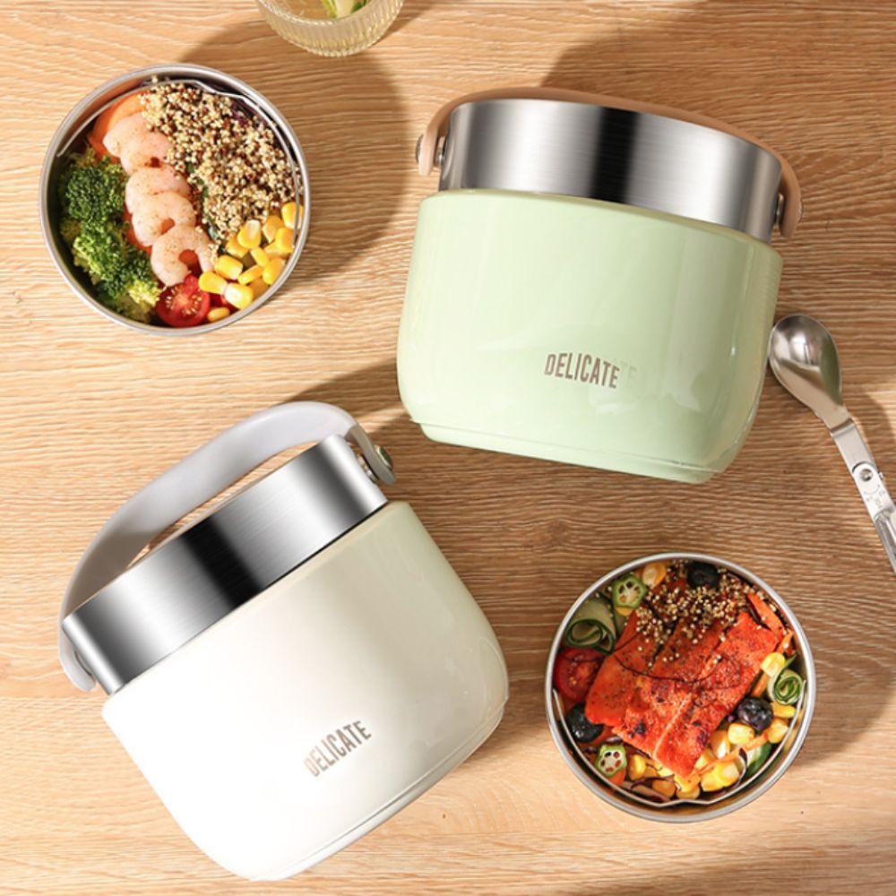 Double-layer Insulated Lunch Bucket 304 Stainless Steel Vacuum Pot Thermal Food Container Outdoor