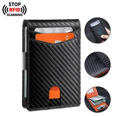 Минималистичный мужской RFID-блокирующий многофункциональный ультратонкий кошелек на 12 карт, бифолд для переднего кармана, однотонный портативный кардхолдер