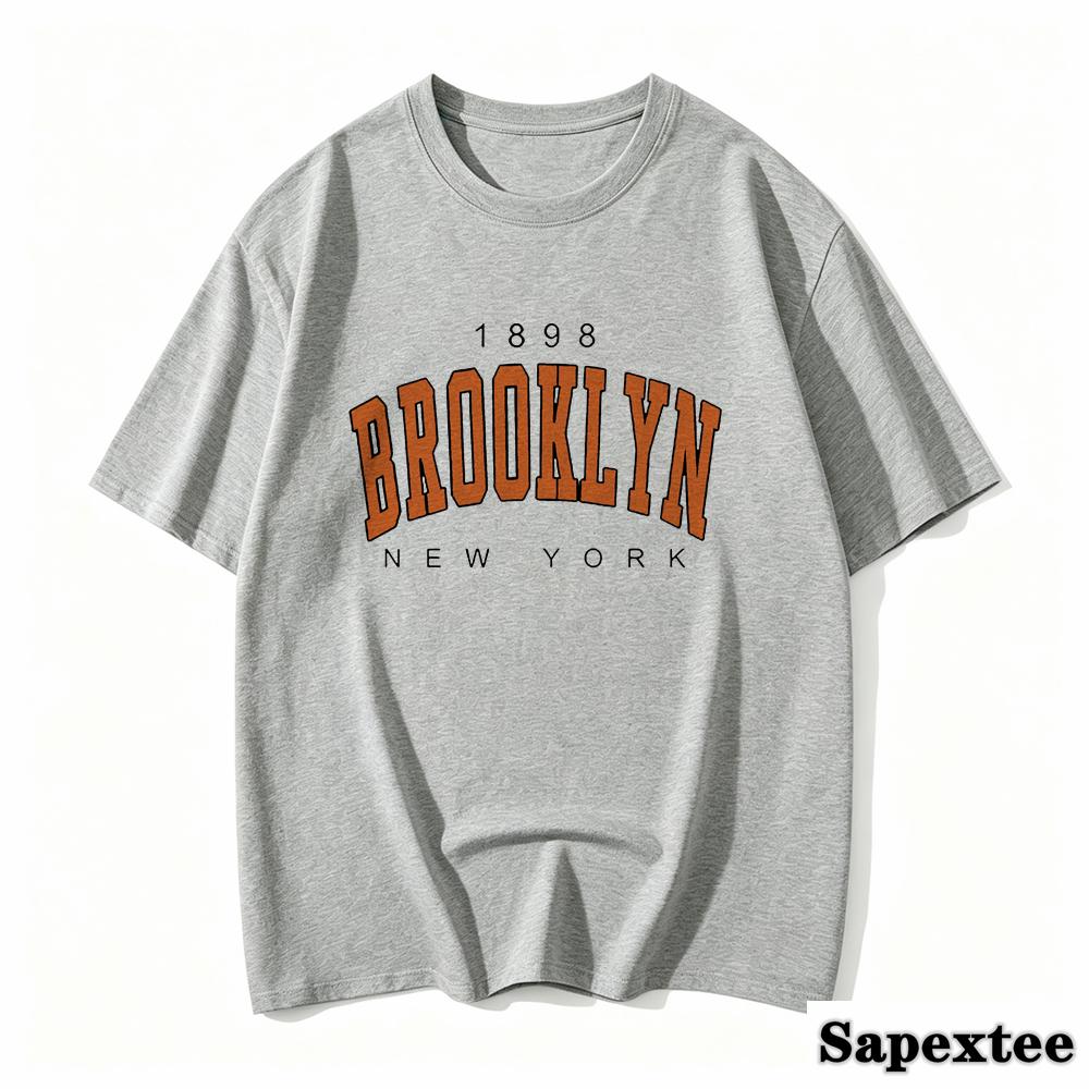 2027 New Summer Unisex T Shirt 1898 Brooklyn New York Print Short Sleeve TShirts Warm Casual Streetwear Hip Hop Y2k Clothes Tops