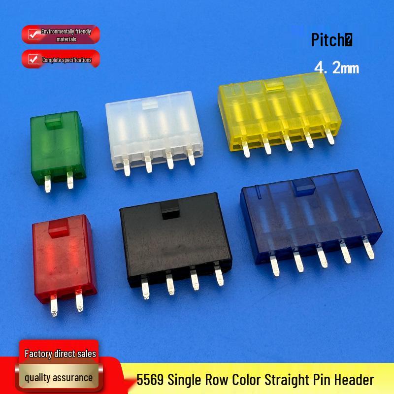 5569 Series 4.2mm Single Row Color Pin Header, Straight Mount