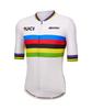 Santini Men's UCI World Champion Cycling Jersey, White with Arc-en-Ciel Stripes