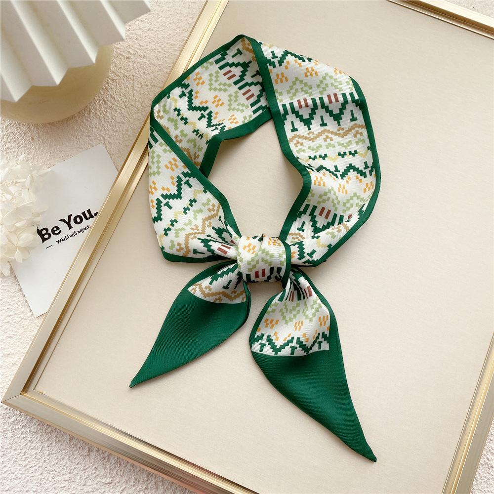 Новые шарфы Шелковые шарфы Женские весенние и осенние длинные декоративные профессиональные шарфы Летние тонкие стили в сочетании с рубашками Стильные