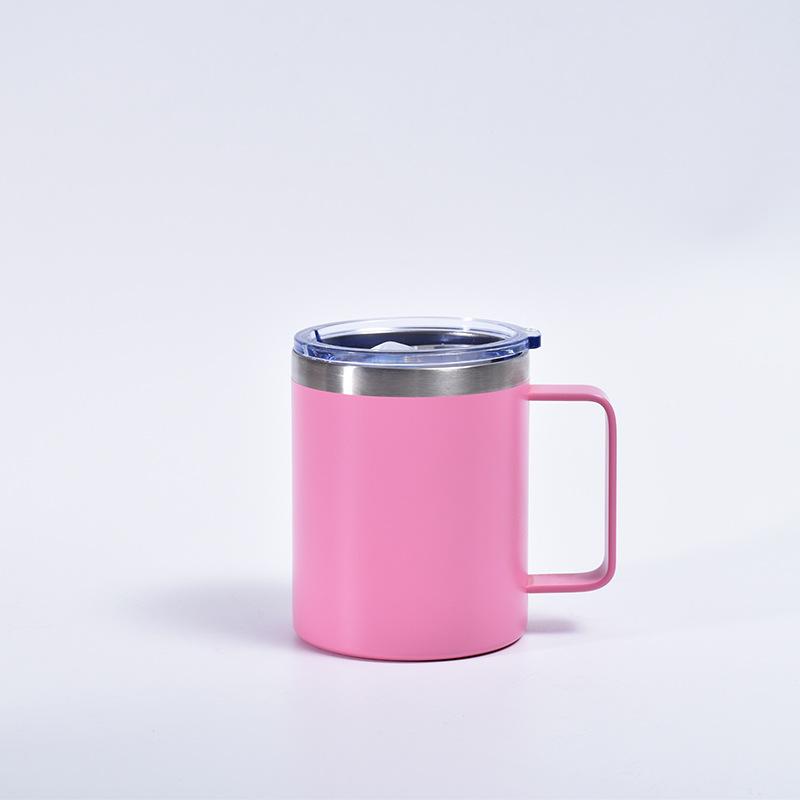 Кружка из нержавеющей стали 304 с пластиковым напылением, герметичная с крышкой и ручкой, офисная чашка, деловая ежедневная кофейная чашка